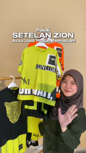7hanz - Setelan Anak Laki Laki Zion Lengan Pendek Kaos Anak Usia 6-14 tahun Fashion Terbaru 2025 Set Anak Tanggung Hijau Stabilo
