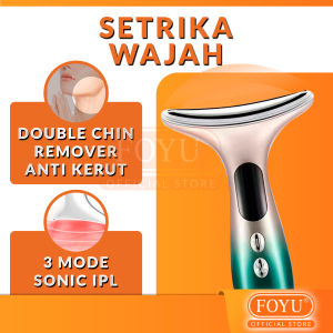 Setrika Wajah 4 Mode LED Penghilang Double Chin Alat Pijat Leher