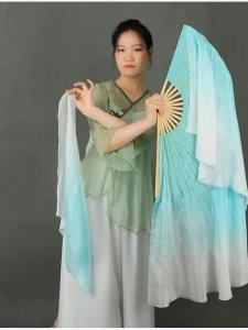 Silk Gradient Dance Fan Recommended by Teachers for Dance Performances Lightweight Bamboo Bone Construction Assorted Colors