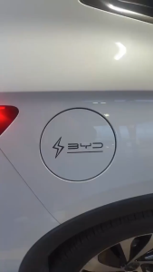BYD Hybrid Gas Charge Sign Sticker for Full Electric Car Decal Warning Label Reminder Cars Stickers Ecar