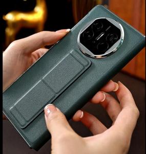 LANGSIDI Smart Flip Case for Huawei Mate X6 X5 X3 Cowhide Genuine Leather Magnetic Wrist Strap Stand Kickstand Back Cover 360 Full Protection Mobile Phone Cases Anti-Slip Shock-Absorbent Handmade Original Factory