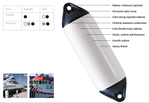 Polyform Boat Fender Inflatable Dock Bumper Pads Yacht Anti-collision Pads Water Sports Equipment Outdoor Camping Travel Supplies