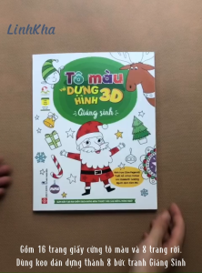 Sách Tô Màu Và Dựng Hình 3D - Giáng Sinh - Cho Bé Từ 3 Tuổi - Đinh Tị