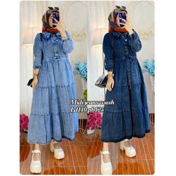 Jual Midi Dress Jeans Serut Pinggang Terbaru Online dengan Harga Terbaik |  Lazada Indonesia