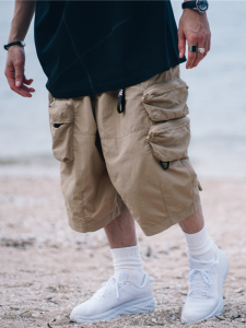 Xpx Zhou Baihao Military Style Multi Pockets Loose Shorts Casual Loose Shorts Fashionable Youthful Straight Leg Workwear