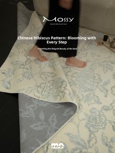 Mossy | Intricate Embossed Wool Rug Step Flowers