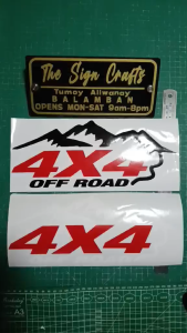 4x4 OFF ROAD 1. PICK UP TRUCTS MULTICAB VAN MINI VAN VINYL STICKERS DECALS AND CUT-OUTS. Mock-up and actual pictures. COLOR: WHITE & RED BLACK & RED.Available in any size and color.