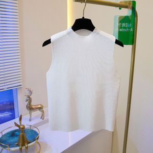 White Sleeveless Inner Match Short Knitting Camisole Womens Summer Wear New Arrival Work Clothing Outer Wear Underwear T-shirt Summer