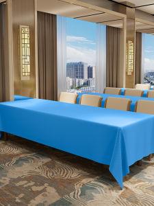 Business Style Rectangular White Tablecloth Hotel Conference Dining Table Cover Modern Simple Design for Display Stand Wedding
