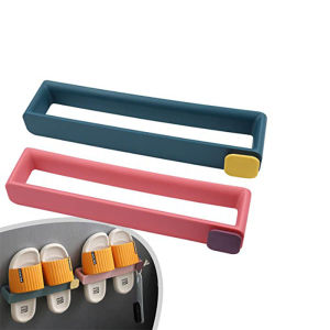 Plastic Simple Shoe Rack Wall Hanging And Pasting Shoe Storage No Punching Wall Mounted One Piece Shoe Rack Home Office