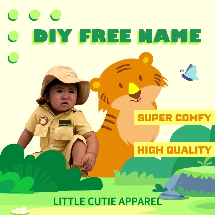 Zookeeper Costume For Boy Safari Jungle Animals (DIY NAME) Sets Kids