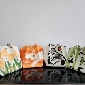 กระเป๋าถือถักสไตล์เกาหลี ความจุขนาดใหญ่ กระเป๋าถือสำหรับเดินทาง กระเป๋าถือสำหรับใส่ของสำหรับเดินทางแบบถือได้ กระเป๋าถือทรงสี่เหลี่ยมเล็ก