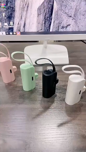 BLSS: Original Mini Power Bank 5000mAh 2in1 Portable Charger For IOS And Type C Built In Cable