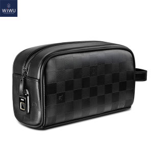 Wiwu Khóa vân tay chất liệu da PU thiết bị điện tử Organizer Túi du lịch không thấm nước ví túi lưu trữ cho người đàn ông người phụ nữ