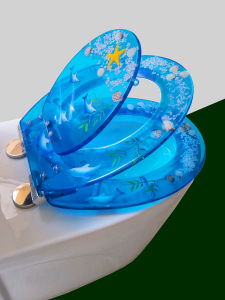 Resin Cute Matching Female Toilet Cover Adults and Children Dual-Use Thickened UVO Type Home Versatile Kids Toilet Seat Cover