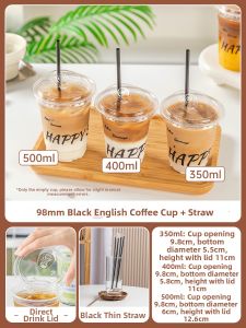 MEIDI | Disposable Beverage Cup For Milk Tea Shops Transparent With Lid
