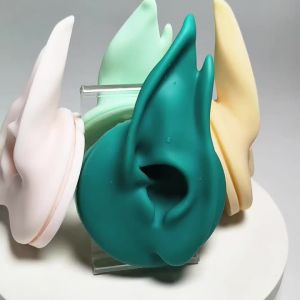 Flexible Silicone Elf Ear Jewelry Display Models Left and Right Soft Silicon Elf Ear Models With Acrylic Clear Display Choosable