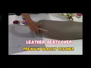 Motorcycle Seat Cover Premium Leather Light Grey