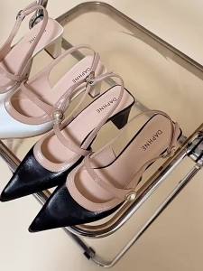 Daphne | Stylish Comfortable Summer Shoes for Work Dress Match Closed Toe Thick Heels