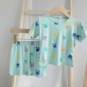 Bộ thun lạnh cộc tay hình thỏ bé trai bé gái Minky Mom