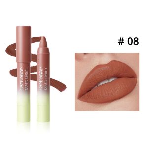 ลิปสติกเนื้อแมทท์กันน้ำ 8 สี ลิปไลเนอร์กำมะหยี่ ติดทนนาน ไม่ติดแก้ว ลิปคราโยนเนื้อเนียนนุ่ม แต่งหน้าเซ็กซี่