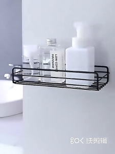 Rak Persegi Rak Kamar Mandi Rak Dapur Tempat Penyimpanan Serbaguna Rak Besi Gantung Tempelan Dinding Tanpa Bor