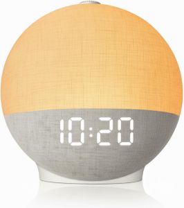 Sunrise Alarm Clock White Noise Sound Machine Wake Up Light 30 Sleep Sounds Bluetooth Speaker Night Light for Bedroom Ideal Gift