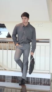 Coop Design - Alfa Kemeja Kasual Kerja Office Interlis Lengan Panjang Pria