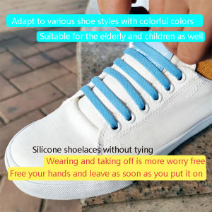 16PCS/BAG Lazy Shoelaces No Tie Silicone Elastic Adults Canvas Shoes For Men And Women White Shoes Sports Shoelaces Colorful