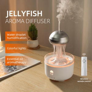 Jellyfish Humidifier Water Drip Rain Cloud Night Light Aromatherapy Essential Oil Diffuser Desk Fountain with 7 Colors Humidifie