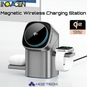 INOVAGEN ซีรีย์ Qi2สำหรับโทรศัพท์12141516 Promax แท่นชาร์จไร้สายแม่เหล็กแบบสัมผัสหมุนได้แท่นชาร์จไร้สาย15วัตต์