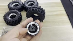 Lốp Cao Su RC RED SPIDER 4 Chiếc 64mm 1.3 Inch Với Vành Kim Loại Beadlock Dành Cho Xe RC Crawler Tỷ Lệ 1/18 1/24 Tương Thích Với TRX4M SCX24 AX24 FCX18 FCX24