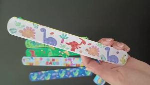 12Pcs Dinosaur Snap Bracelets Clap Circle Toys Jurassic World Dino Party Favors Kids Birthday Gifts Classroom Prizes