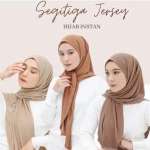 HIJAB SEGITIGA INSTAN OVAL POLOS JERSEY PREMIUM BEST SELLER