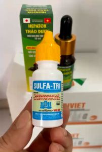 HDH Sulfa Tri 10ml Đầu đen ký sinh trung đương mau tiêu chay phan xanh phan trắng trên vật nuôi dùng trong thú y