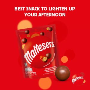 Maltesers Chocolate 150g มอลทีเซอร์ขนมช็อกโกแลตสอดไส้รสมอลท์ ห่อใหญ่