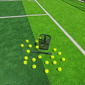 Adjustable Ball Picker Lightweight Mesh Ball Collector Basket Stand-Up Ball Retriever for Court Practice