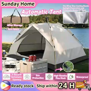 Automatic Camping Tent 3-4 People Tent Outdoor Waterproof Camping Tent Two Doors Family Outdoor Picnic Tent Thickened material Tent UV Protection Strong Support