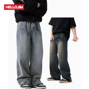 HELLO JIM Jeans for men 2024 new korean style wash old jeans vintage pants men L2265