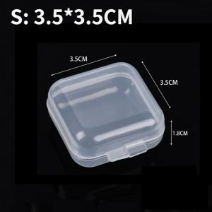 36/6Pcs Storage Box Transparent Square Plastic Boxes Earrings Jewelry Packaging Storage Small Square Box DIY Jewelry Organizer