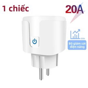 Ổ Cắm Thông Minh EU 20A WiFi Tích Hợp Giám Sát Điện Năng Điều Khiển Từ Xa Qua Ứng Dụng Tương Thích Với Tuya/Smart Life Google Assistant Alexa