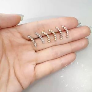 E4 Titanium steel explosion models real gold plating hook clip hoop stud drop men women真金电镀锆石耳钉钛钢人体穿刺耳环