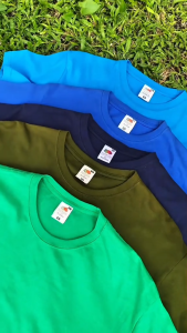 Fruit of the Loom Soft Premium Tshirts for Men & Women 100% Cotton Mens T-shirts Daily Tops Basic Plain Military Green
