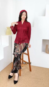 Naily kebaya - Setelan kebaya floy brokat renda mix rok plisket