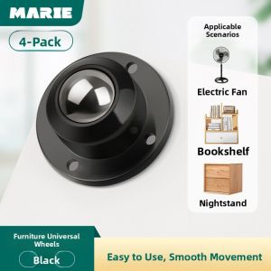 MONLEYTA | German Universal Wheels Moving Tea Table Tray Wheels Sticky Type Moving Tool Heavy Duty Stainless Steel Silent Wheels