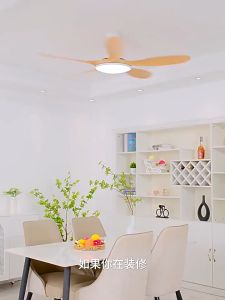 GOGEOUS Lampu Kipas Angin Gantung Plafon Modern LED Dan Sederhana Hias Jauh 2IN1 3 Warna 6 Kecepatan 46/56 Inci 72 Watt Ruang Tamu Meja Makan Kamar Tidur Balkon Hitam/Putih Kipas Angin Gantung Plafon Remote