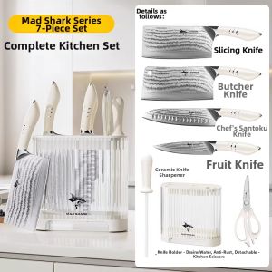 Mad Shark | Forged Damascus Steel Chef Knife Easy to Use for Home and Professional