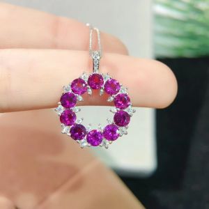 Montagne Jewelry 925 Silver Necklace for Women Elegant Design 5 Fine Jewellery Natural 4x4mm Garnet Pendant Necklace