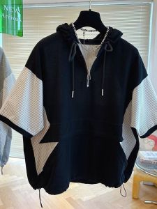 YEBO | Áo Thun Hoodie Màu Khối Giả Lớp Kích Thước Lớn