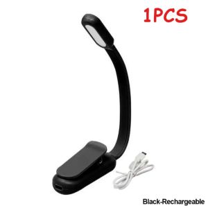 USB Rechargeable Book Light 3 Color & Brightness Adjustable Mini LED Clip Reading Lamp for Night Study Bedroom Travel Kids